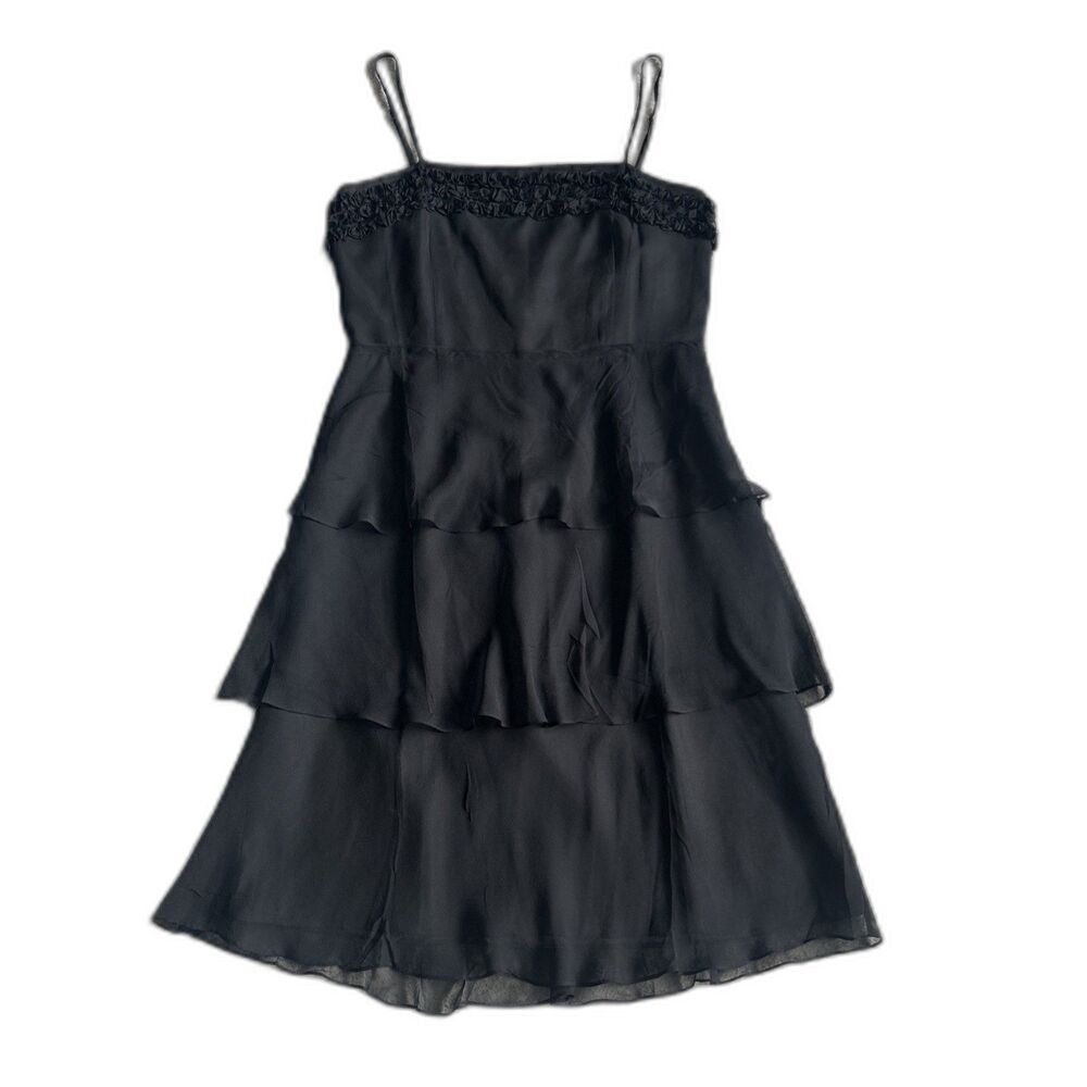 ICE Dress Womens 10 Silk Whimsygoth Fairy Witchy Romantic Y2K Tiered Ruffle New
